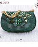 Qsgfc 2023 New Product Semi Circle Design Hollow Splicing Style Bag Big Diamond Decoration Noble Shoes
