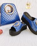 Qsgfc New Black Simple Fashion Water Ripple With Metal Decorative Belt Waterproof Platform Ladies Sandals Shoes And Bag 