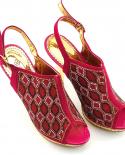 Fashion Noble Style Women Shoes Nigerian Ladies  High Heel Shoes With Purse For Party In Fuchsia Color  Pumps