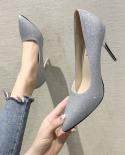 2023 New Womens High Heels Bling Pointy Catwalk Single Shoes Professional Stiletto Platform High Heels Plus Size 43