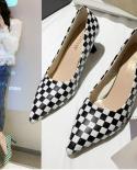 Comfortable Hot Sale  Ladies High Heels Women Stiletto Plaid Pointed Toe Shoes For Wedding Women Platform Heels  Pumps