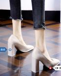 Squaretoed Single Shoes Womens Thick Heel 2022 Spring New Outer Wear Set Foot Work Shallow Mouth High Heel Shoes Women 