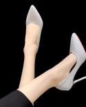 2022 Cute Women Pumps  Glitter Black Silver High Heels Shoes Woman Luxury Designer Stiletto Wedding Party Shoes Plus Siz