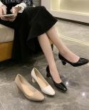 2022 New Square Toe Patent Leather Shoes Women Pumps Chunky Heels  Banquet Work Party High Heels Glossy High Heels  Pump