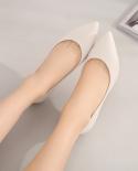 Ol Style Leather Pumps Women Solid Shoes Low Thin Heels Single Shoes 35cm High Heels Ladies Office Work Dress Wedges Pu