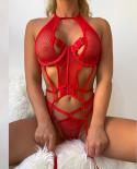 Ellolace  Exotic Costumes Sensual Lingerie Transparent Bandage  Apparel Porn Goth Mesh  Outfit Sissy Top And Briefs  Exo