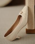 Chunky Heel Sandals 2022springsummer New  Pointed High Heels Womens Shoes Pearl Fashion Party Light Dress Mules High H