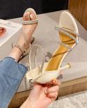 Classic Style With Skirt Sandals Womens Stiletto Heel 2022 New Celebrity Rhinestone Buckle Fairy Style High Heels Goods