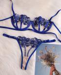 Ellolace Lingerie Thongs Womens Underwear Set Woman 2 Pieces Fancy Lace Transparent Bra Lace  Pushup Bra Set Intimate  