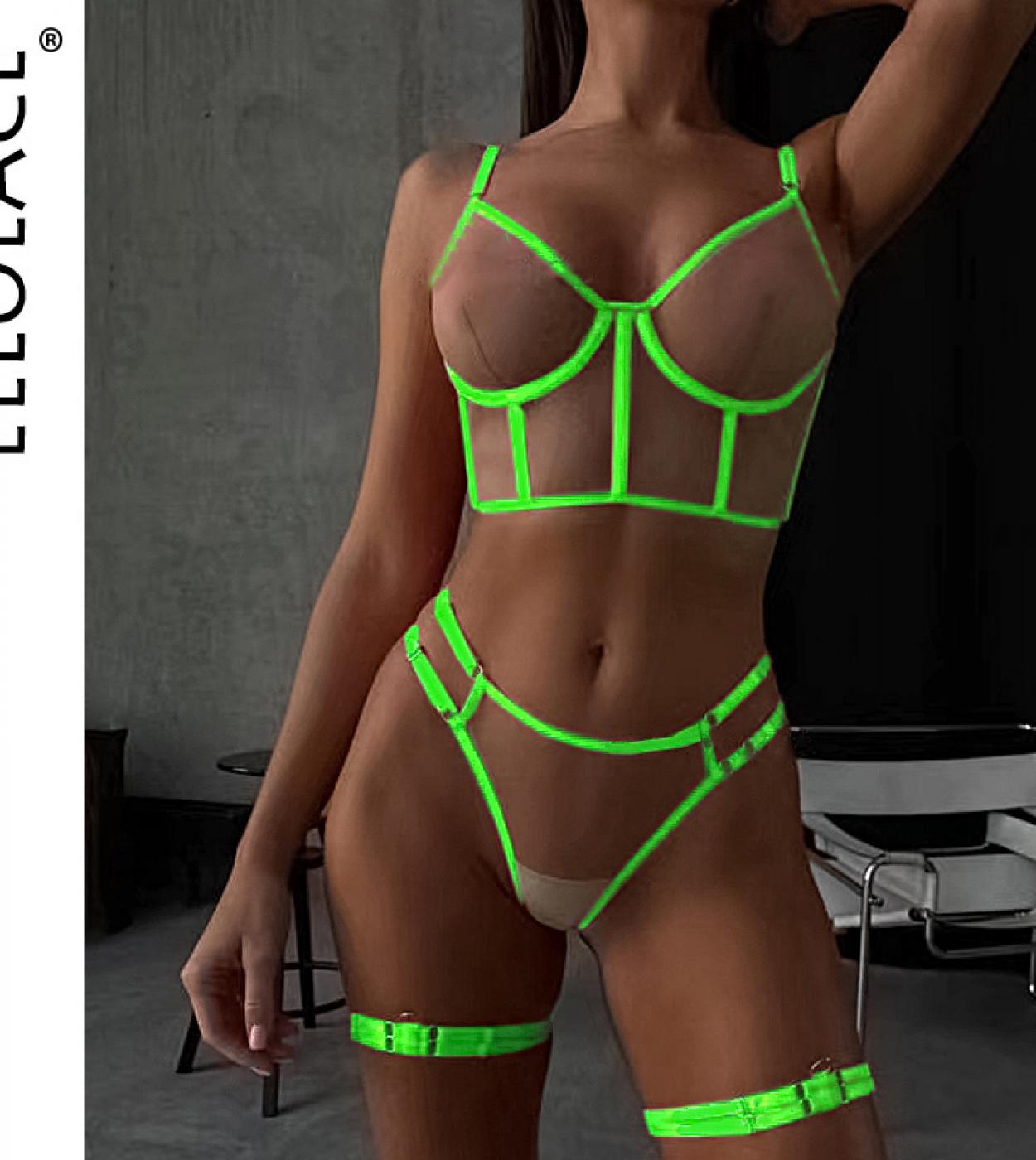 Lingerie Set Green Neon Neon Underwear Lingerie Naked Nude Lingerie Lingerie  Women