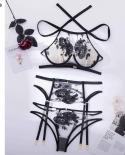 Embroidery Underwear Set Transparent  Underwear Lace Transparent Bra  Lace  