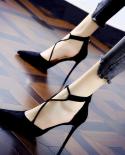 New Four Seasons Womens Suede High Heels Pumps Pointed Stiletto Fashion  Black Wedding Dress Shoes Nude Bridal Shoes  P