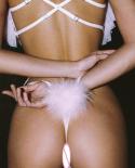 Yimunancy Ruched Plush Ball Lingerie Set Women 4 Piece Mesh   Set Flirting Brief Garter Kit