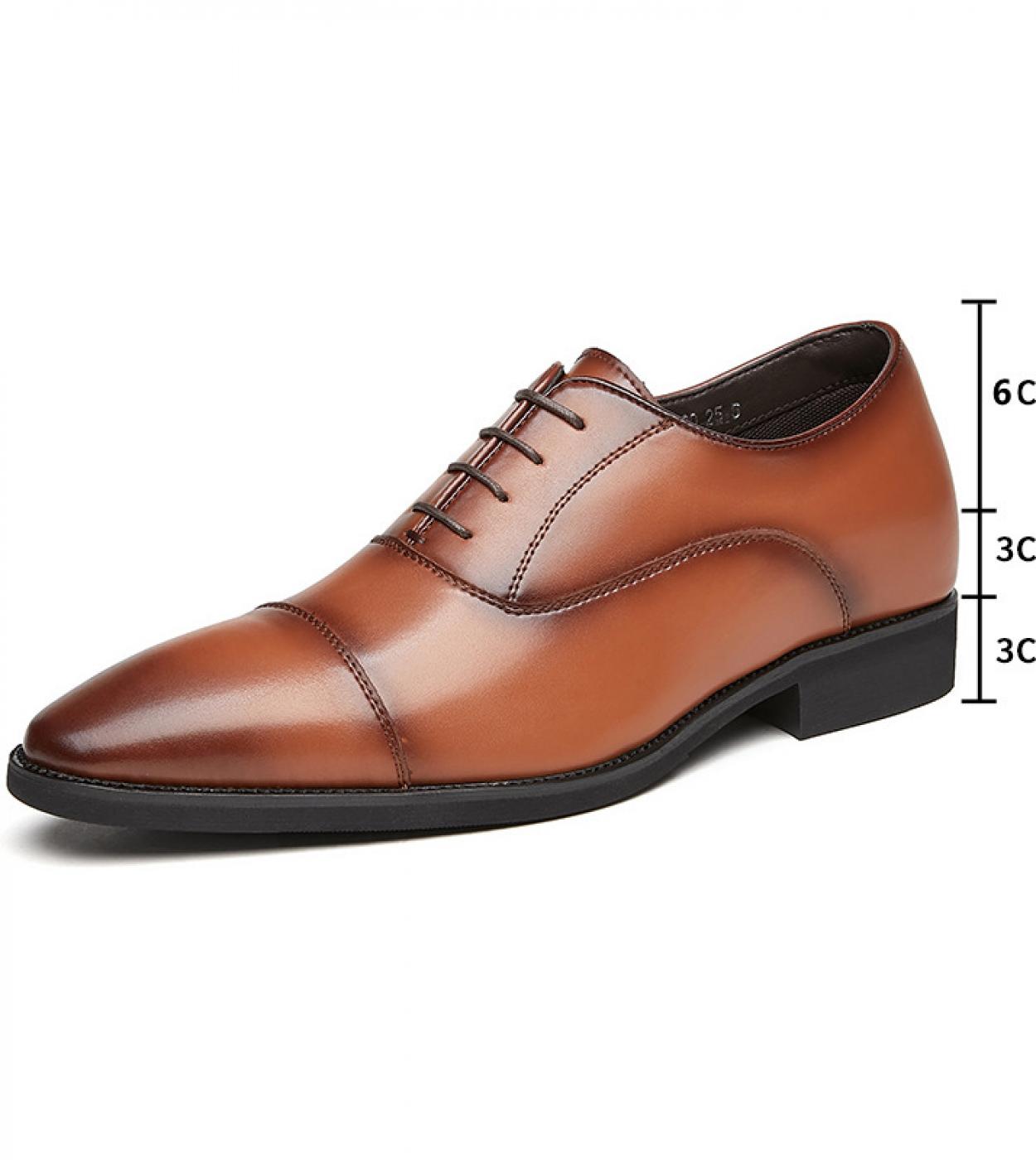  Men Formal Leather Shoes Inner Heightened 6 Cm Mens Business Shoes Oxford Pointed Toe Mens Wedding Shoe  Mens Dress S
