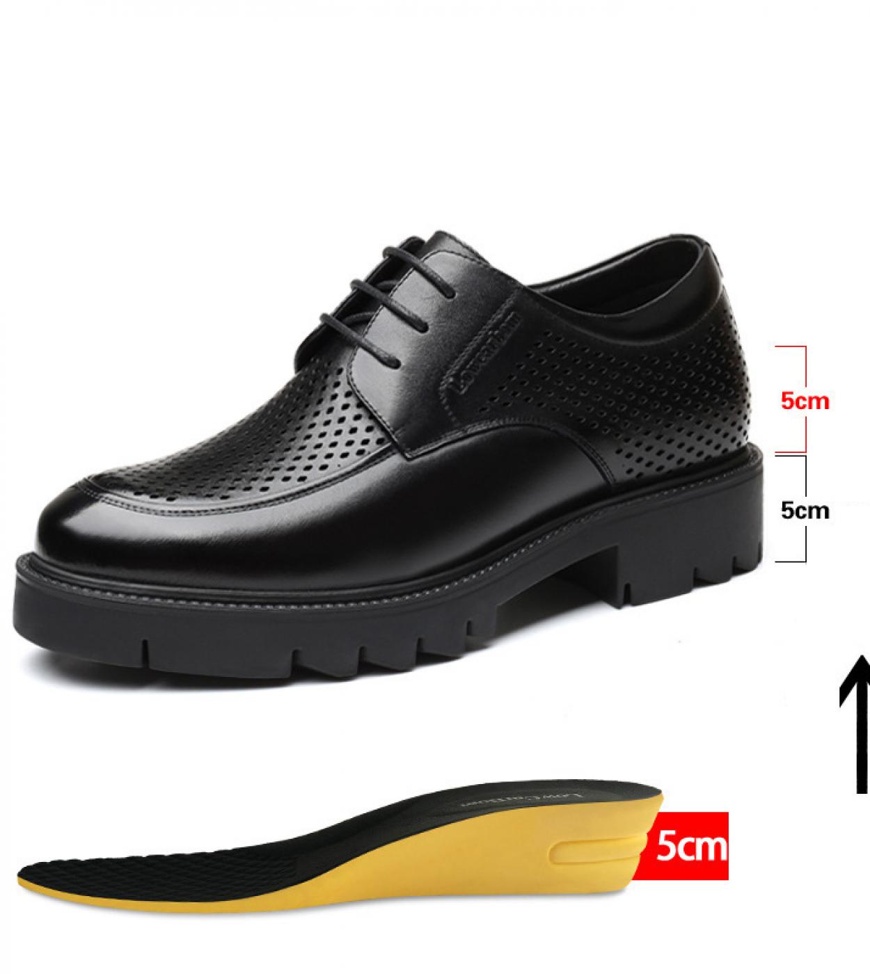 10cm Man Sandal Invisible Heel 8cm Mens Dress Sandals Formal Shoes Breathable Man Taller Wedding Shoes