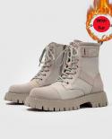 Retro Mens Desert Boots Canvas Mid Top Men Safety Boots Mountaineering Mens Outdoor Shoes Brown Grey