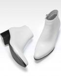 White High Heel Boot For Men Genuine Leather Mens Ankle Boots Pointed Toe Mens White Business Shoes Black Brown
