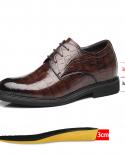 8cm Men Leather Shoe High Heel Man Wed Shoes 6cm Elevator Men Business Oxford  Mens Dress Shoes