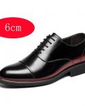Height Increasing Men Leather Business Shoes 6cm Man Wedding Oxford Black Mens Elevator Sneaker Four Seasonsformal Shoes