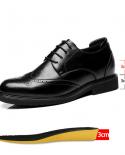 8cm 6cm Increased Mens Brogue Leather Shoes Heels Inner Increasing Mens Casual Business Shoes Wedding Oxford  Mens Dr