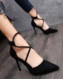 Womens Suede High Heels Shoes 10cm Pointed Stiletto Dress Shoes Fashion  Black Wedding Shoes Nude Bridal Shoes  Pumps
