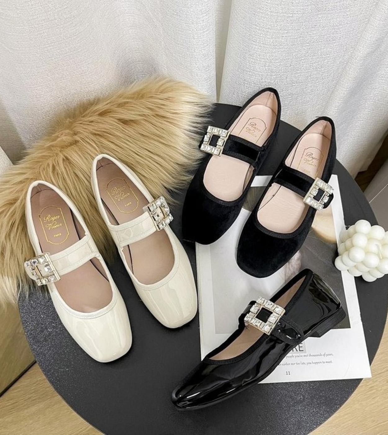 14 63 Scarpe Donna Tacchi 2022 Nuovo Stile Britannico Bocca Superficiale Piccole Scarpe di Pelle Fibbia Piatta Scarpe Mary Jane Zapato Description