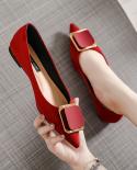 Brand  Flats Shoes Women Flock Soft Soled Ballets Ladies Pointed Toe Party Shoes Bridesmaid Wedding Shoes Ol Office Shoe