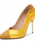 10cm High Heeled Shoes Shallow Pointed Toe Hollow Thin Elegant Concise Mixed Colors 4 Inches All Match Trend Party Dress