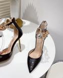 2022 New High Heel Pointed Toe Womens Shoes Fashionable  Rhinestone  Decorative Sandals High Heelshigh Heels