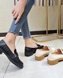New Women Low Heels Fashion Bowtie Platform Female Spring Shoes Bling Chunky Heel Flat Shoe Casual Footwear Oxford Shoes