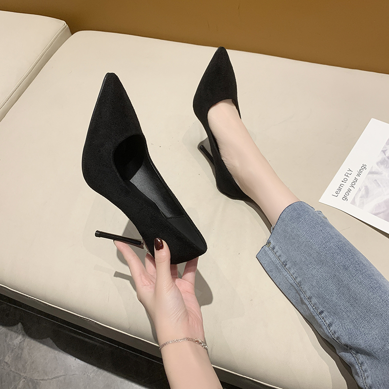 US 16.13 New Pointed Stiletto High Heels Shoes Shallow Mouth Single Shoes Plus Size 43 Womens Work Dress Shoes High Heel Pumps Description