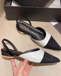 2022 New Fashion High Quality Womens Shoes Colorblock Baotou Square Heel Banquet Wedding Commuter High Heels Ladies San