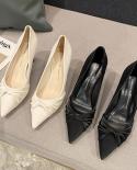 נעלי אצבע מחודדת אלגנטית אישה קשר פרפר דק נעלי עקב משאבות 2022 אביב הכי חדש חתונה רוקדת נשים נעלי נשים