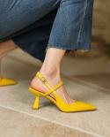 נעלי עקב נשים אופנה רומא אביב קיץ קלאסיקות סטלטו חרטום סנדלי אבזם אלגנטי קריירה גברת סולי