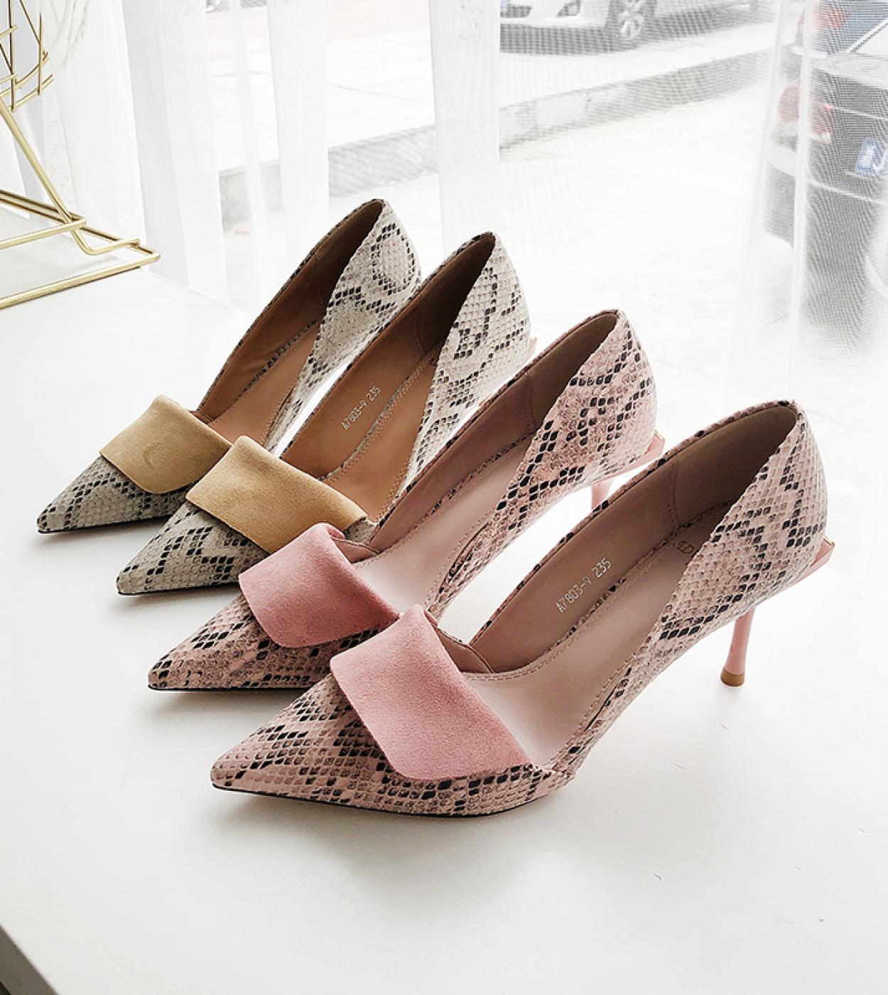 Pink snakeskin pumps hot sale