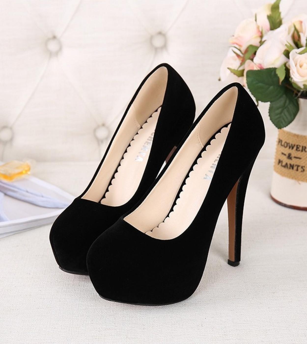 15 52 US Bombas de mujer Moda Flock Sandalias de mujer Plataforma