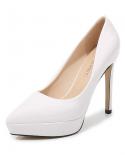 2023 New Womens High Heels 12cm Pointy Catwalk Single Shoes Professional Stiletto Platform High Heels Plus Size 45 46