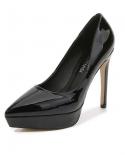 2023 New Womens High Heels 12cm Pointy Catwalk Single Shoes Professional Stiletto Platform High Heels Plus Size 45 46