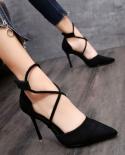 New Four Seasons Womens Suede High Heels Pumps Pointed Stiletto Fashion  Black Wedding Dress Shoes Nude Bridal Shoes