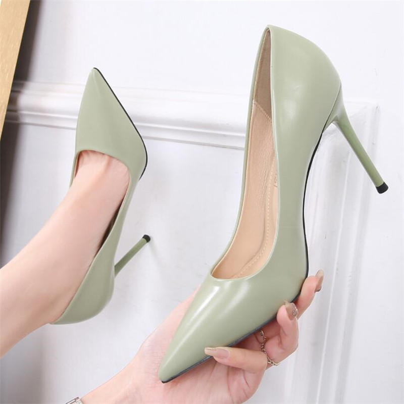 US 22.37 New 2022 Fashion Thin High Heels Pumps Shoes Woman Emerald Green Womens Heels Shoes Party Office Wedding Shoes Large Si Description