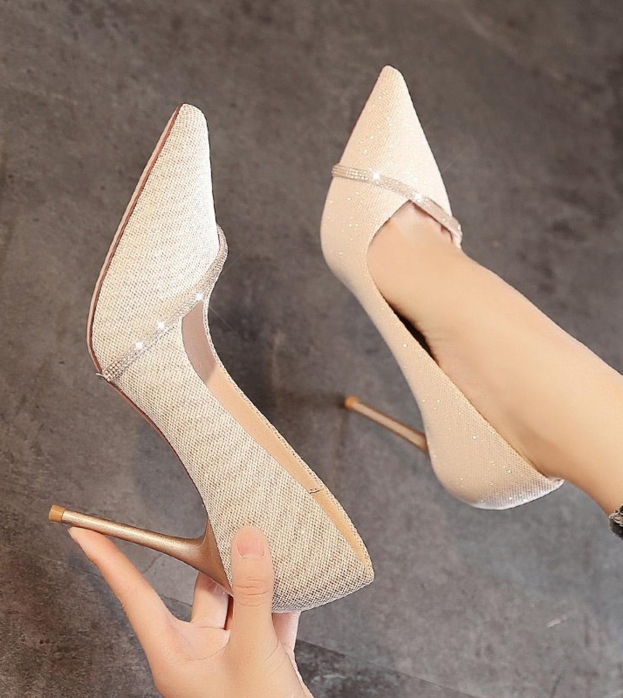 Suede High Heels Women Stiletto Pump Single Professional Ol Work Shoes Pointed Toe  Party Wedding  Pumps