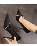 Suede High Heels Women Stiletto Pump Single Professional Ol Work Shoes Pointed Toe  Party Wedding  Pumps