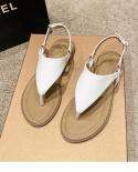 Bailamos New Flat Bottom Flip Flops Sandals Women Narrowband Metal Ornament Designer Brand Shoes Summer Casual Beach Sli
