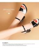 2022 Summer New Women Sandals Fashion Genuine Leather Casual Sandals Female High Heel Summer Womens Shoes