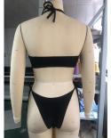 Gland bande Bikini ensemble 2023 femmes strass deux pièces maillot de bain à lacets string maillot de bain licou dos nu plage na