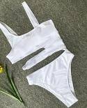 Femmes une pièce Bikini 2023 taille haute maillots de bain irrégulier évider maillot de bain été plage dos nu Monokini Pxcc10