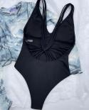 купальник женский One Piece Bikini Women 2023 Solid Color Black Cross Bandage Backless Swimwear Summer B