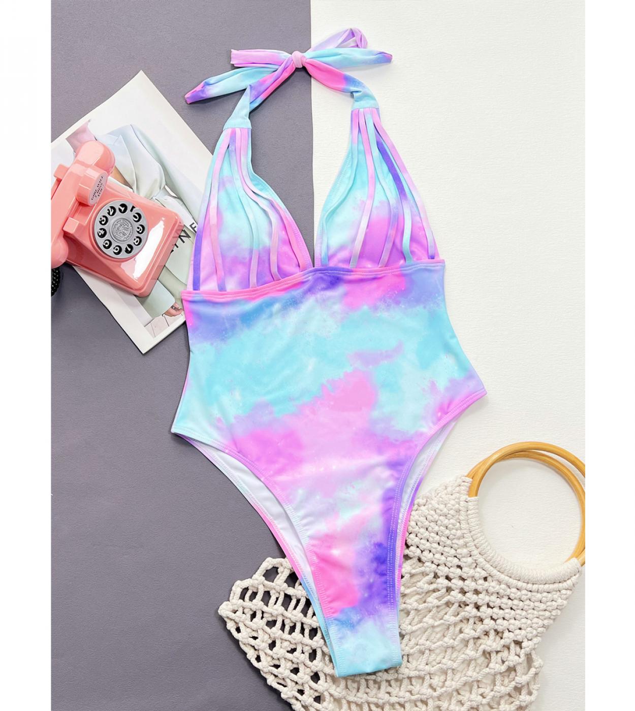 20 22 US Banador tenido con lazo azul y morado para mujer banador de una pieza 2023 banador fluorescente de Color cielo estrellado Mon Description