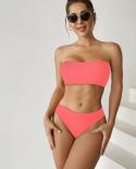 2023 Bikini Split Swimsuit Women  Hollow Out Chest Wrapping Bathing Suit High Waist Strapless Backless Beachwear Wxcj012
