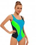 Women Swimwear 2023 Multicolor Conservative Sport One Piece Swimsuit Backless Cut Out Bikini U Neck Monokini Bathing Sui